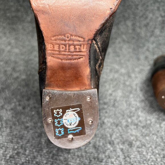 Bed Stu Begin Ankle Boots Women's 8.5 Black Rustic Leather Western Buckle Bootie - Picture 14 of 16